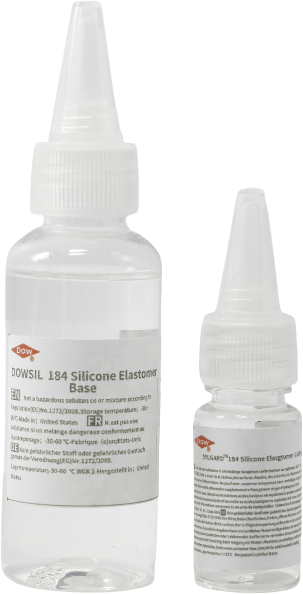 Dowsil SYLGARD 184 Silicone Elastomer Kit Base A + Curing Agent Solidifier B Two Parts Set for Electrical Component Battery Board Assembly Room Temperature RT Heat Cure (60g = A 55g + B 5g)