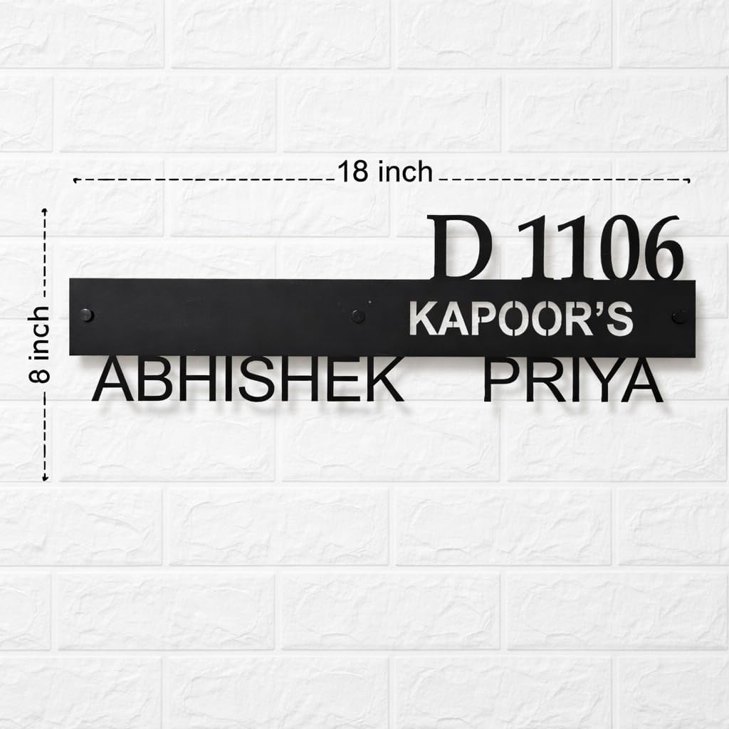 Custom LED Backlit Metal Name Plate for Home | Personalized Family Nameplate with House Number | Stainless Steel Wall Sign with Warm White Light | Indoor & Outdoor Door Nameplate (Aticle 02) — Amazon image 3