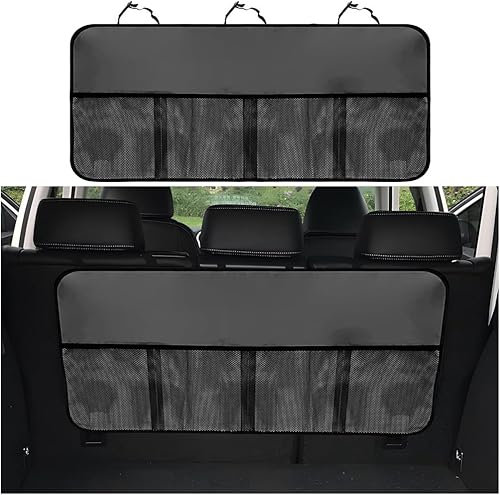 Mandark Organizador de maletero de automóvil, bolsa de almacenamiento colgante para asiento trasero de vehículo de gran capacidad con 6 bolsillos,