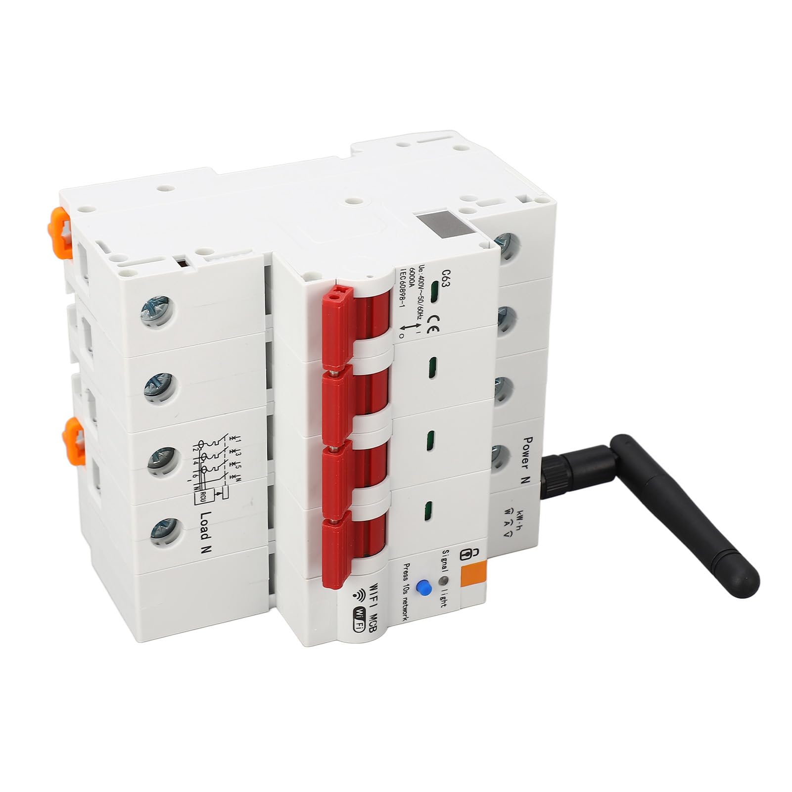 Interruptor de Circuito WiFi Interruptor de Fuga 4P Control Remoto Mete Electricidad AC400V 50/60Hz 63A Rompedor Circuito WiFi 4P Fuga Interrupción