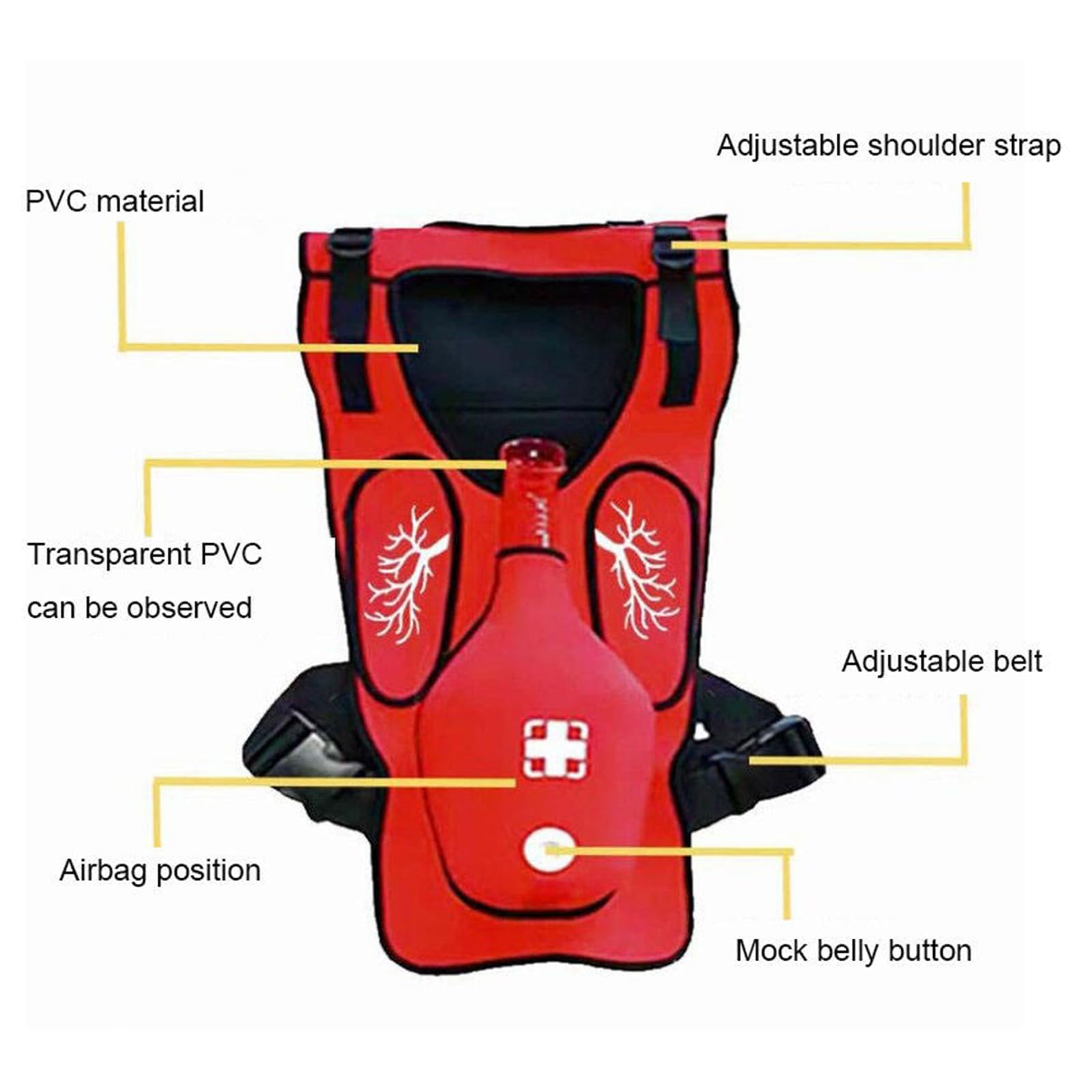 Gilet d'entraînement anti-étouffement pour adultes, modèle de simulation d'obstruction des voies respiratoires avec pratique des claquements dans le dos pour premiers secours, RCR et intervention