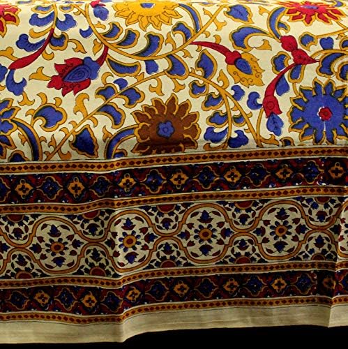 Seller photo: India Arts Bedspread Cotton Sunflower Print, Yellow, Approx 106" x 106"