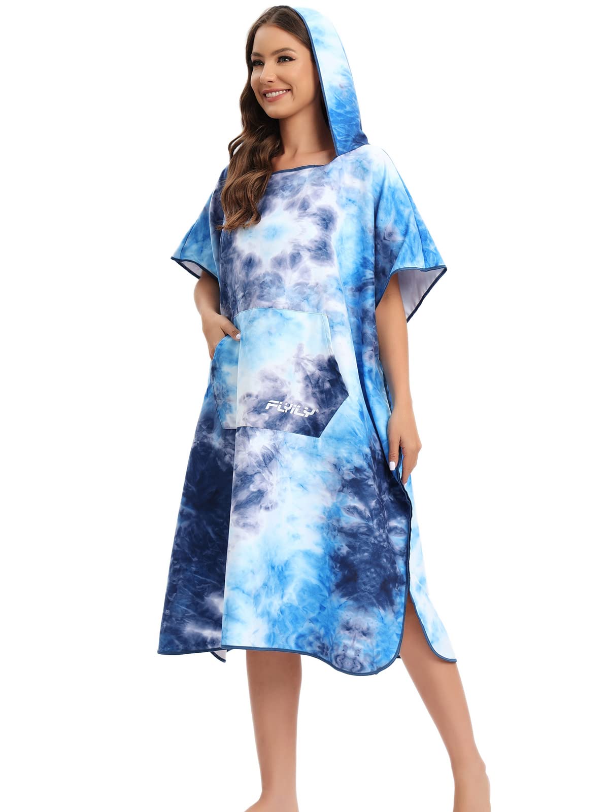Adulto Unisex Bata Poncho de Toalla para Niños Natación Toalla Playa Surf Poncho Albornoz Robe con Capucha para Cambiarse de Ropa