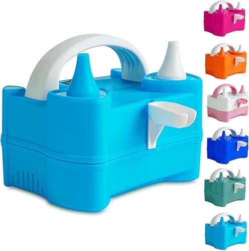 LANGXUN Bomba eléctrica portátil de globo de alta potencia, dos boquillas de 110 V 600 W, soplador de aire eléctrico para globos de látex para