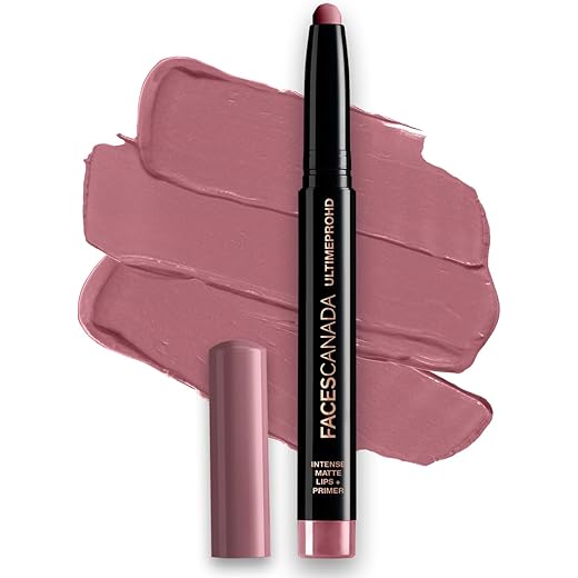 FACES CANADA Ultime Pro HD Intense Matte Lips + Primer - Lights Out 24, 1.4g | 9HR Long Stay | Primer Infused For Flawless HD Matte Finish | Intense Color Lightweight Silky Smooth Cream Application