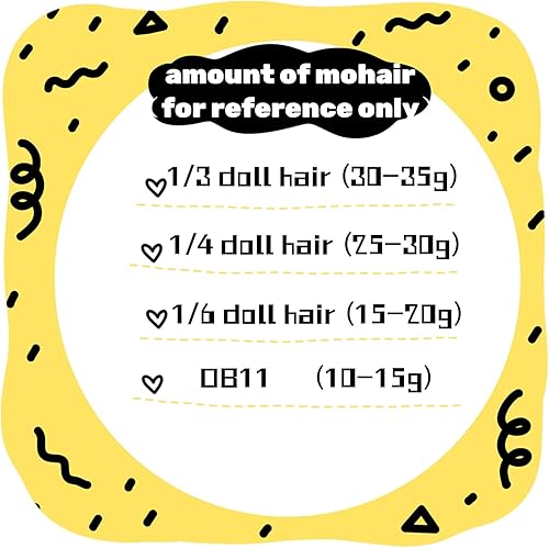 Miniatura 6 de Mohair para hacer pelucas de muñeca, cabello rizado mohair DIY para muñeca peluca de repuesto hecha a mano, materiales para manualidades (A1-0.71 oz)