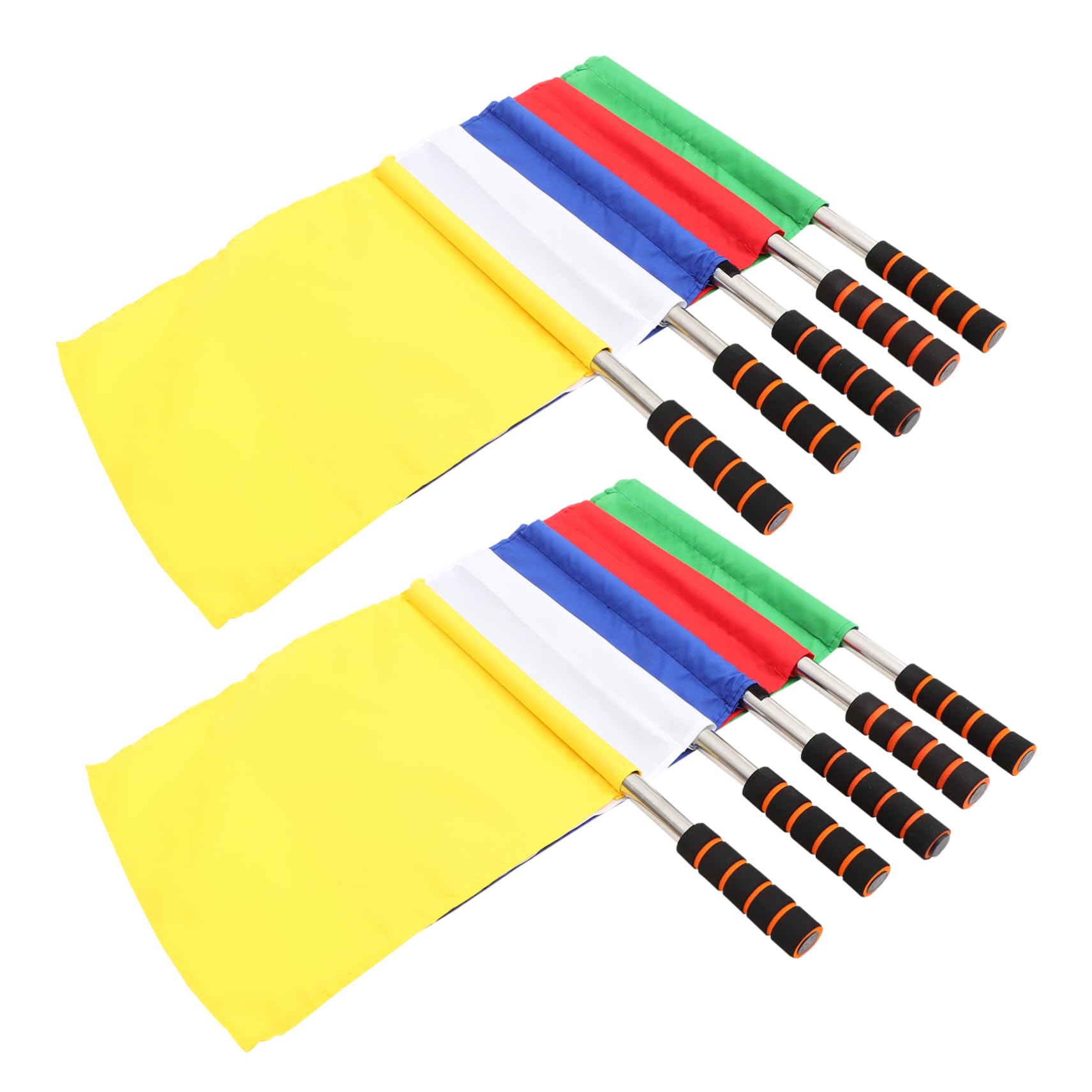 CIYODO Sturdy Stainless Steel Polyester Signal Flags 10pcs Handheld Flags for Referee Ideal for Soccer Referee Gear