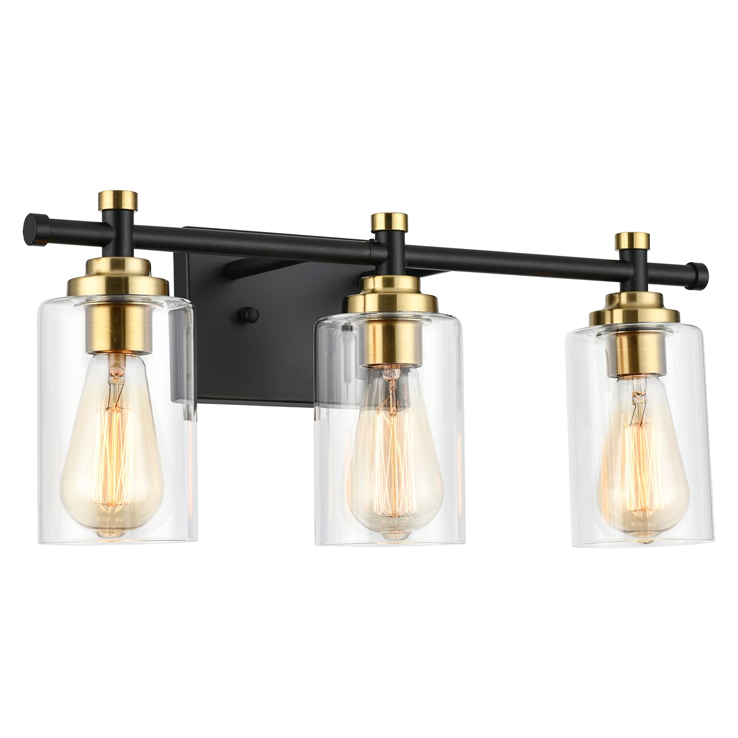 Buy 3 Lights Bathroom Vanity Light,Black and Gold Wall Sconces Lighting Fixtures,Modern Wall