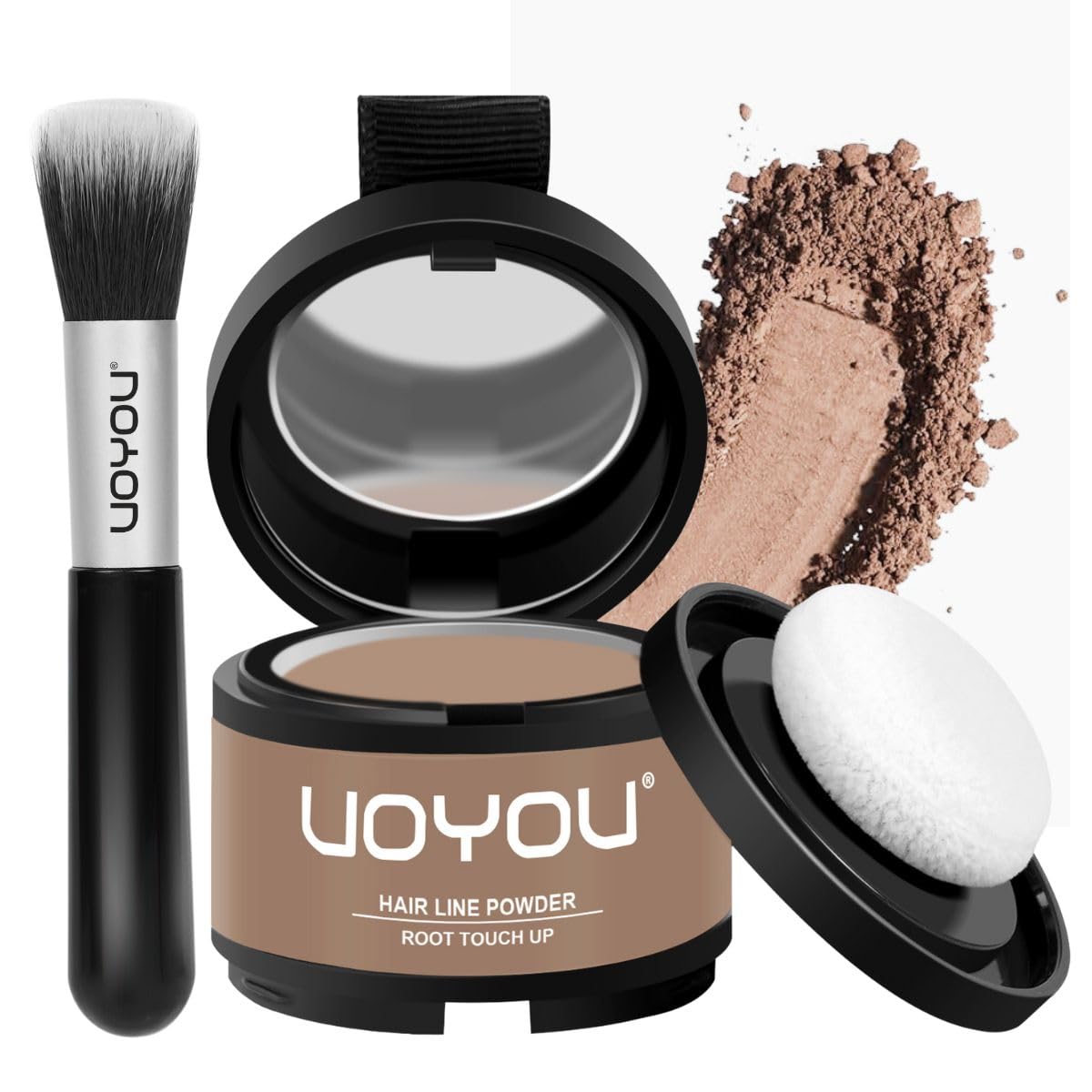 Root Touch Up Powder Instantly Conceals Hair Loss, Gray Root Cover Up Powder, Water & Sweat Resistant Hair Powder for Thinning Hair Men & Women,