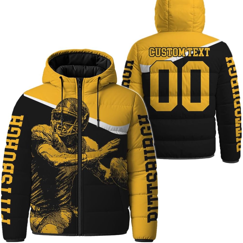 Men Sport Custom Name Number Logo Lightweight Water-Resistant Windproof Down Jacket Padded Winter Coat S-5XL