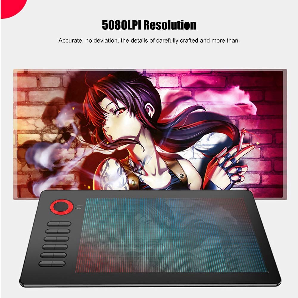 Cocoarm 10x6in Cyfrowy Tablet Graficzny do Rysowania, 8192 Poziomy Nacisku