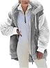 Women's Fleece Jacket Warm Comfortable Winter Jacket Stylish Functional Winter Warm Loose Plush Zip Hooded Jacket Plush Jacket Elegant Chic Sale Offers Teddy Jacket Casual Great Quilted Jacket