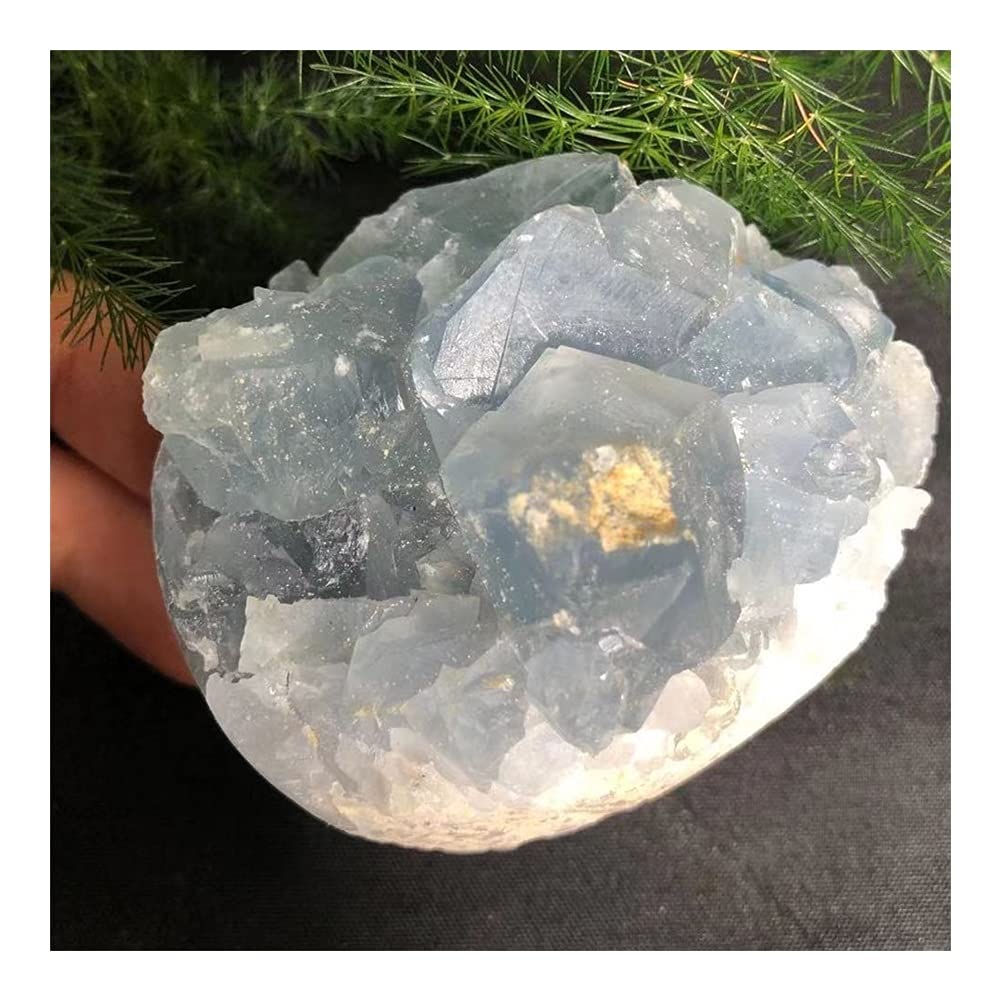 Amazon.co.jp: 天然セレスティン石クラスター鉱物標本原石家の装飾