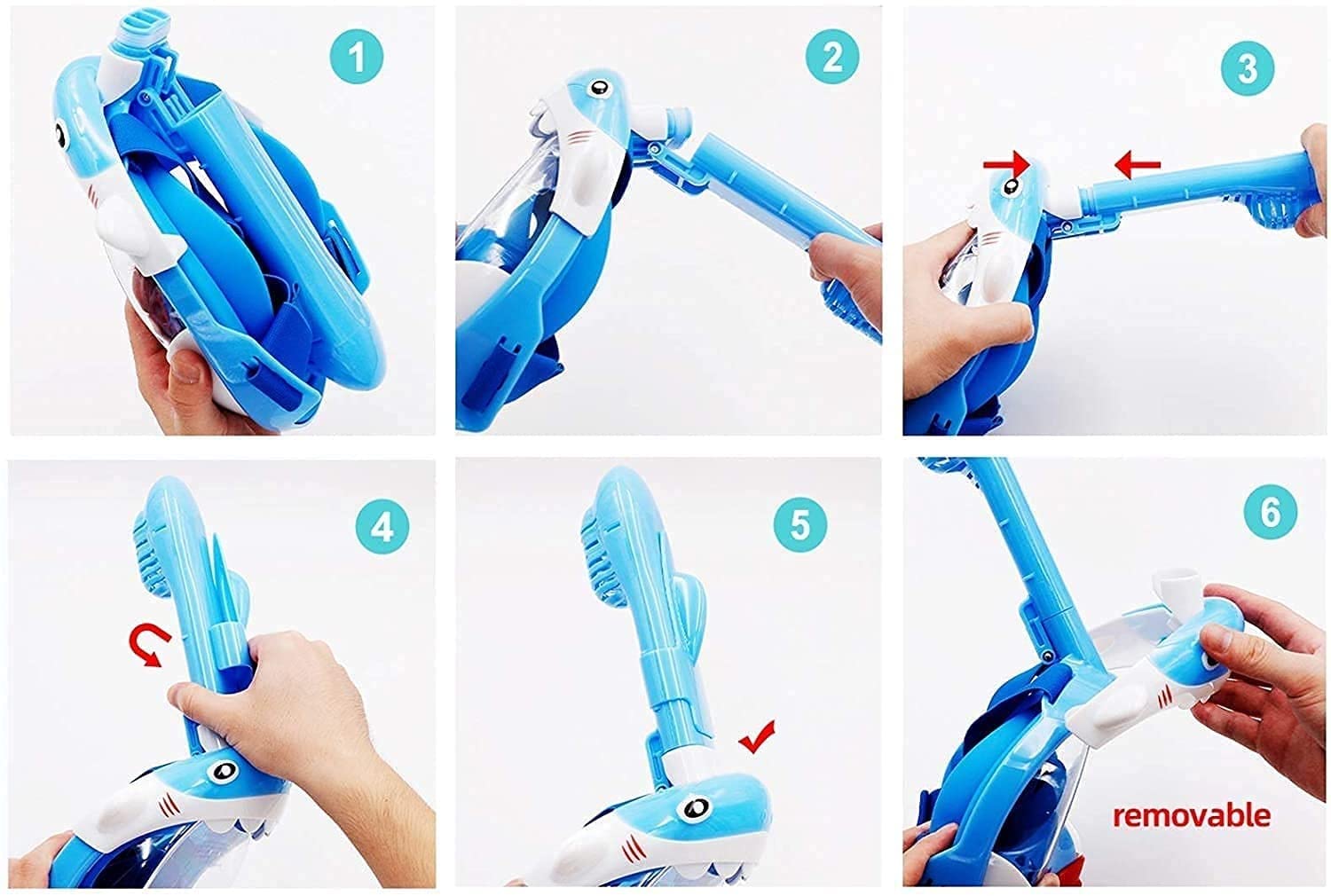 Masque de plongée pour Adultes, Masque de plongée intégral pour Enfants, Masque de plongée sous-Marine Anti-buée pour Masque de Natation pour Enfants