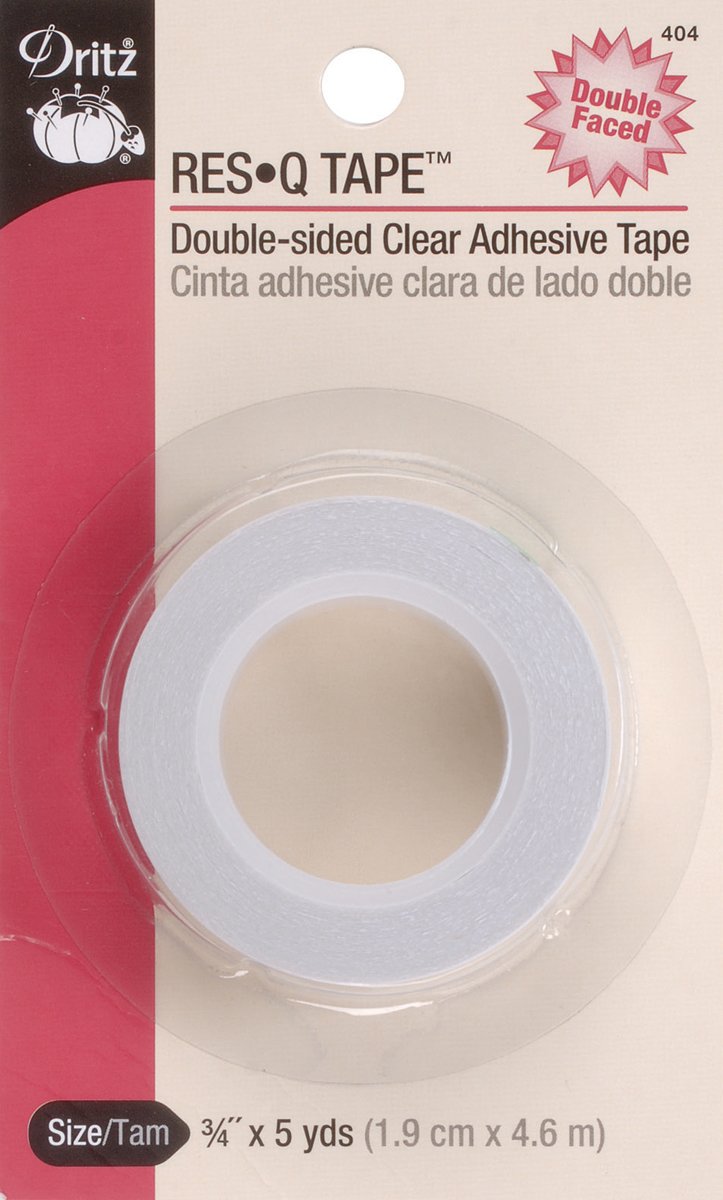 Dritz 404 3/4-Inch by 5-Yard Res Q Double-Sided Clear Adhesive Tape