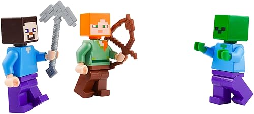 LEGO Paquete combinado de Minecraft - Minifiguras de Steve, Alex y Zombie