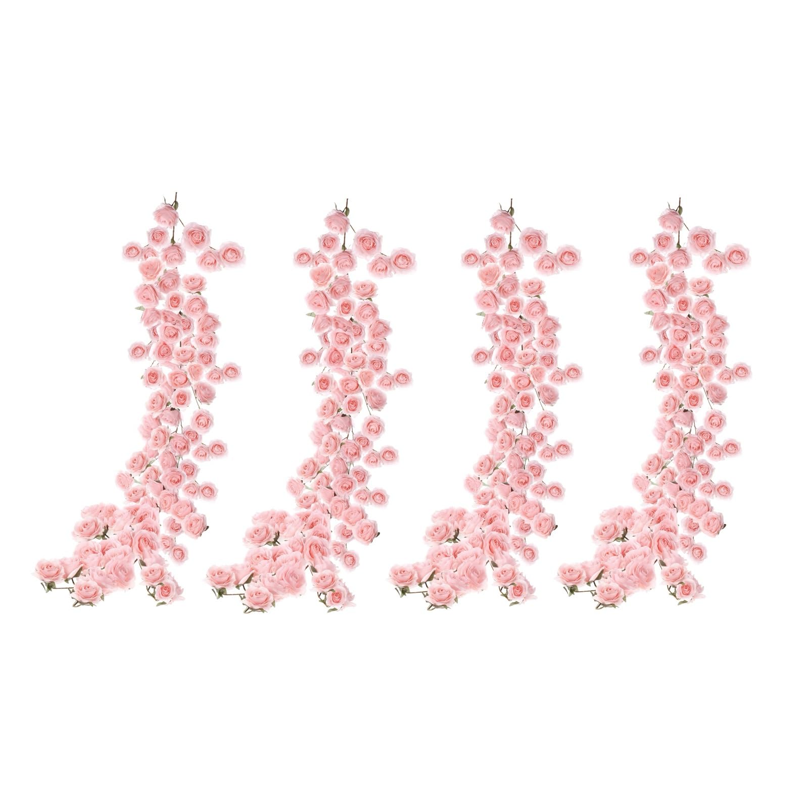 Photo 1 of Daifunli Pink Artificial Rose Vine Hanging Faux Flowers Garland for Wedding Anniversary Birthday Party Background Arch Garden Home Wall Room Decor