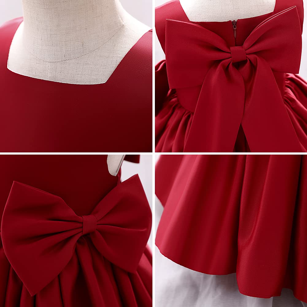 Vestito da principessa per bambine e bambine, con tutù e fiocco, abito da ballo formale, per compleanni, matrimoni, battesimi, battesimi