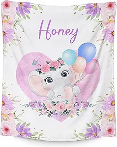 Elephant Blanket Gifts - 60"x80" Cute Throw for Women Girls - Purple Soft Fuzzy Blankets for Bed, Couch & Living Room