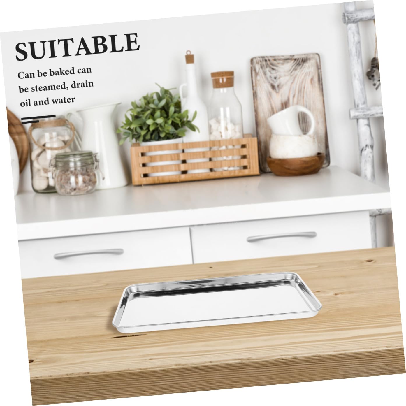 Toyvian Lot De 2 Plateaux De Cuisson En Acier Inoxydable Plateau Inox Rectangulaire 10.43X5.98X0.47In Pour Four Barbecue Égouttage D’Huile Et D’Eau Cuisine Et Pâtisserie