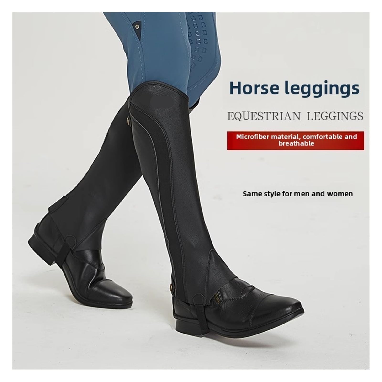 Reiten Half Chaps Reitleggings, for Erwachsene, Reitsport-Radleggings, Ritterausrüstung, bequem und atmungsaktiv