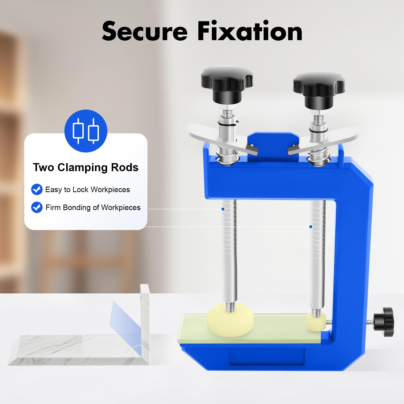 1PCS 45 Degree Mitre Clamp, Granite Stone Bevel Fxture, Marble Slab Install Tool, Stone Mitre Clamp for Bench Top Counter Top Back Splash Granite Marble Quartz Top