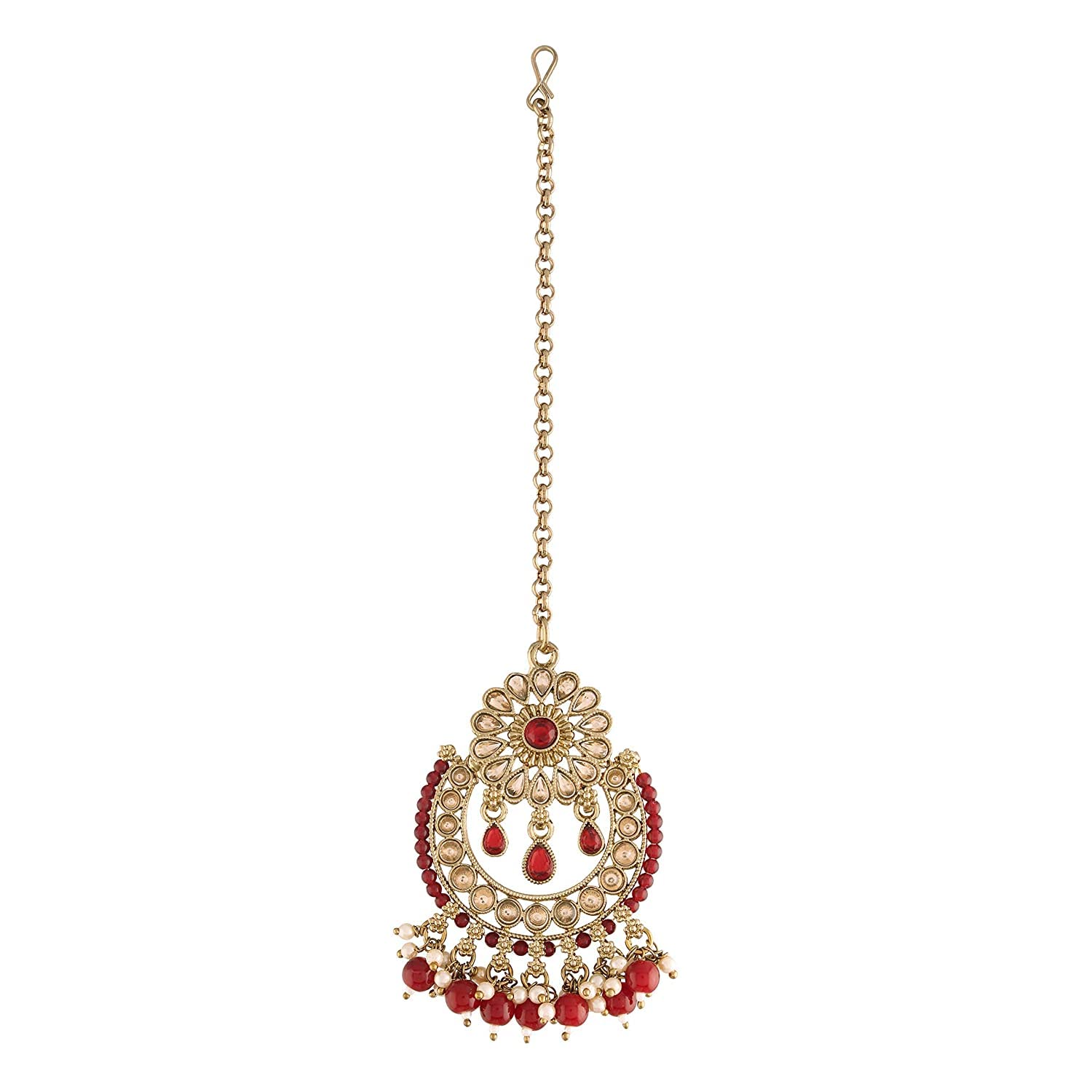 I Jewels 18K Gold Plated Traditional Kundan & Pearl Studded Maang Tikka For Women (T4001M) (B09PB3D3H8) Amazon Price History, Amazon Price Tracker