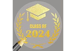 Class of 2024 Graduation Stickers - 120 Count Gold Foil Seals