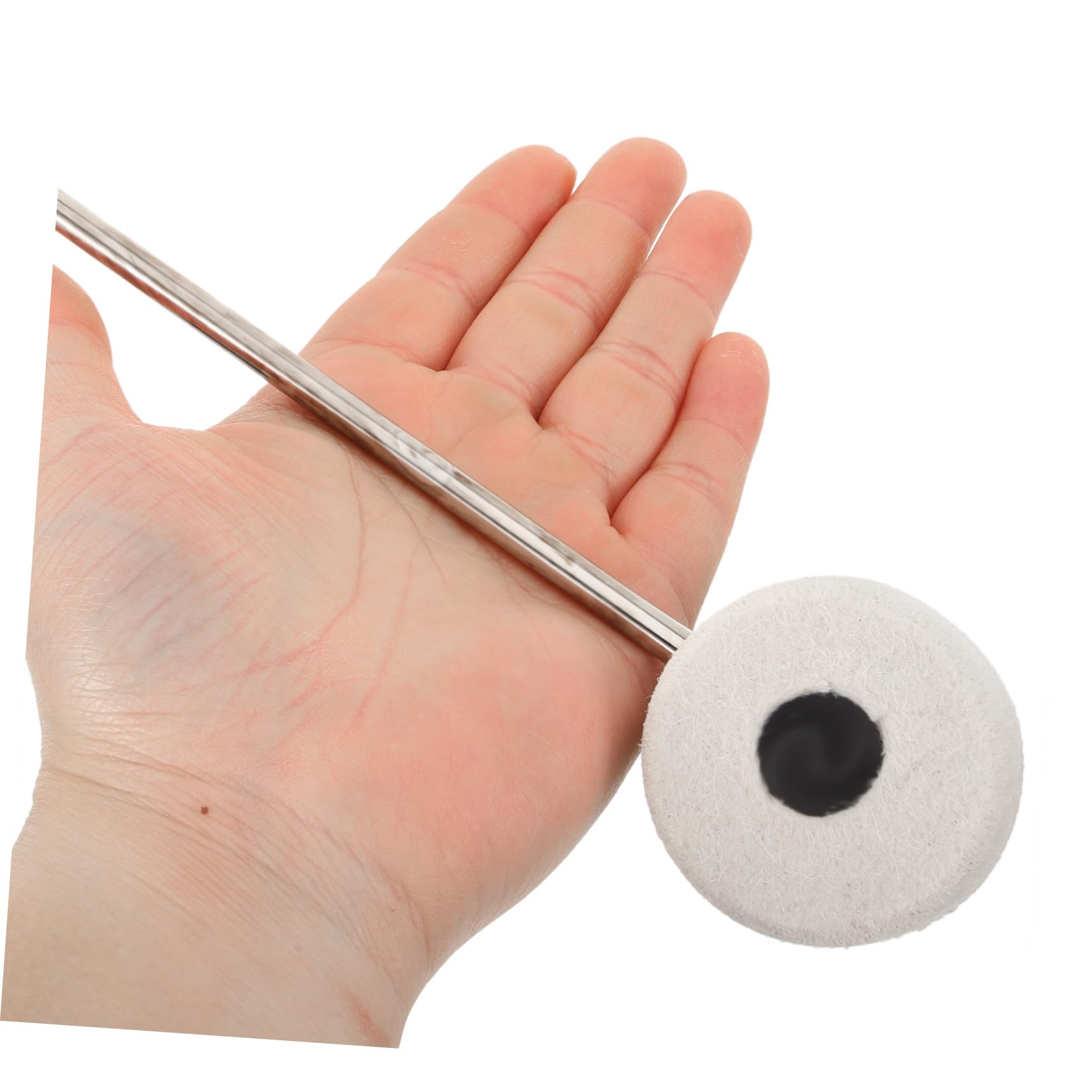 WHAMVOX Replacement Bass Drum Pedal Beater Felt Mallet Hammer for Bass Drum Accessories Silver Color
