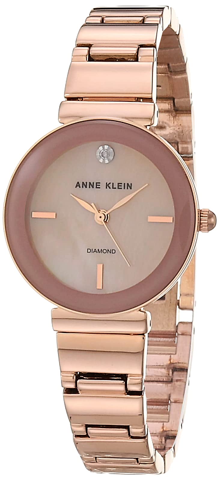 Anne Klein Damenarmbanduhr mit echtem Diamant-Zifferblatt, AK/2434