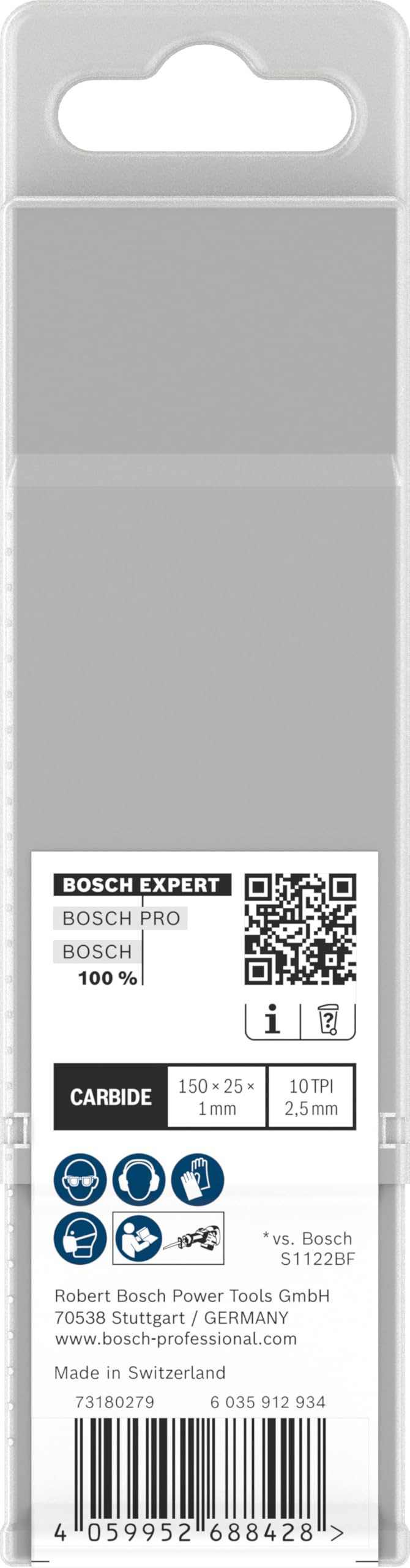 Bosch 10x Lama EXPERT Medium-Thick Tough Metal S955HHC (per Acciaio, Tubi in acciaio inossidabile, Lunghezza 150 mm, Professional Accessorio Sega universale)