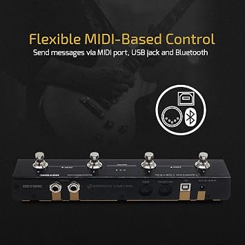 Valeton VLP-400 Multi-Track Sampler with 4 Footswitches - Two Full-Featured Loopers, Drum Machine and HOTONE MIDI Foot Controller Pedal Bluetooth Ampero Control 4 Button bundle
