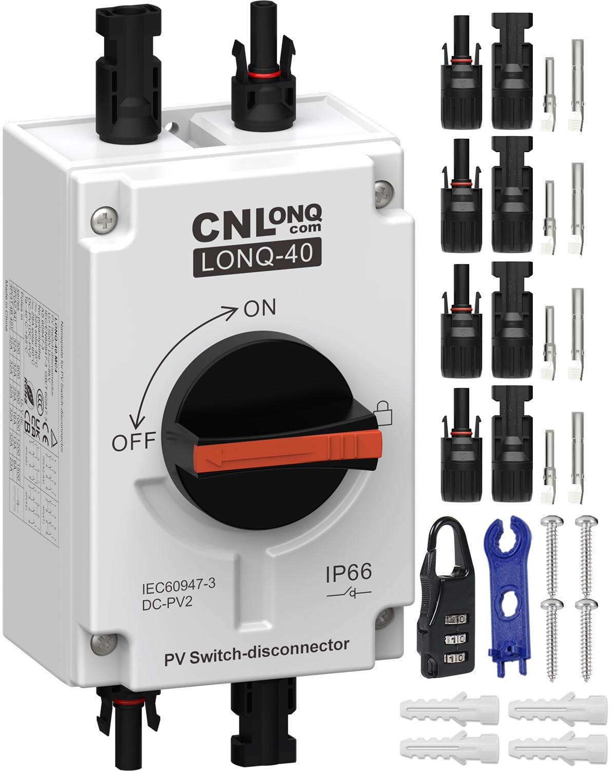 DC PV Isolateur Interrupteur Sectionneur 32A 1200V Disjoncteur Solaire Photovoltaïque IP66 étanche de déconnexion Boîte délectricité Pour Système Solaire Photovoltaïque