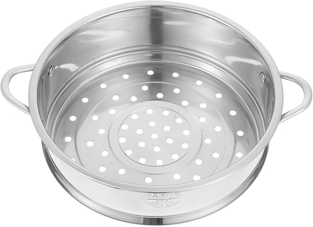 Cabilock Stainless Steel Steamer Pot Steamer Cookware Food Steamer Vegetable Steamer Cooker Steamer Cookware Pot Saucepan Steamer Basket with Handle 20cm