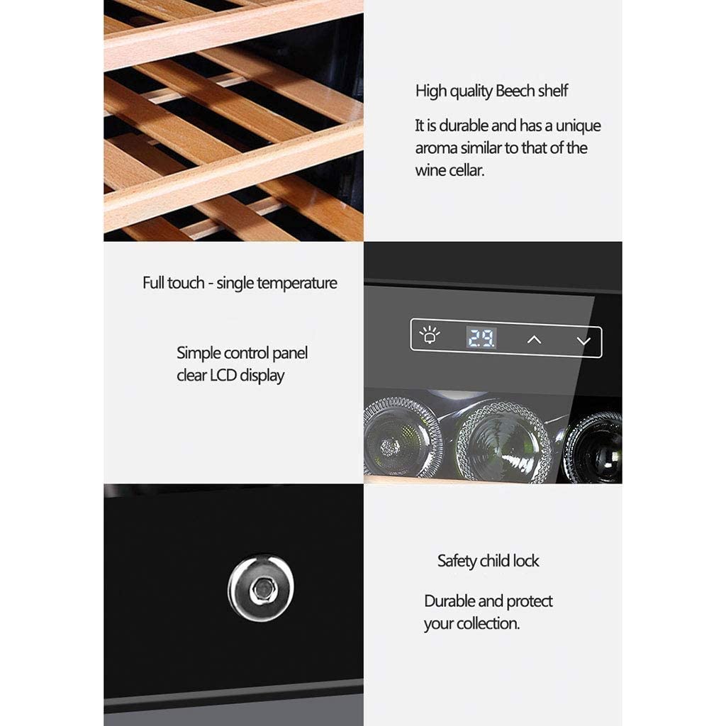 Ljlzxpbus 30 Bottle Wine Cooler Thermoelectric Stainless-Steel Fridge For Red Or White, Digital Display, Reversible Glass Door on Fridge.com - View 3