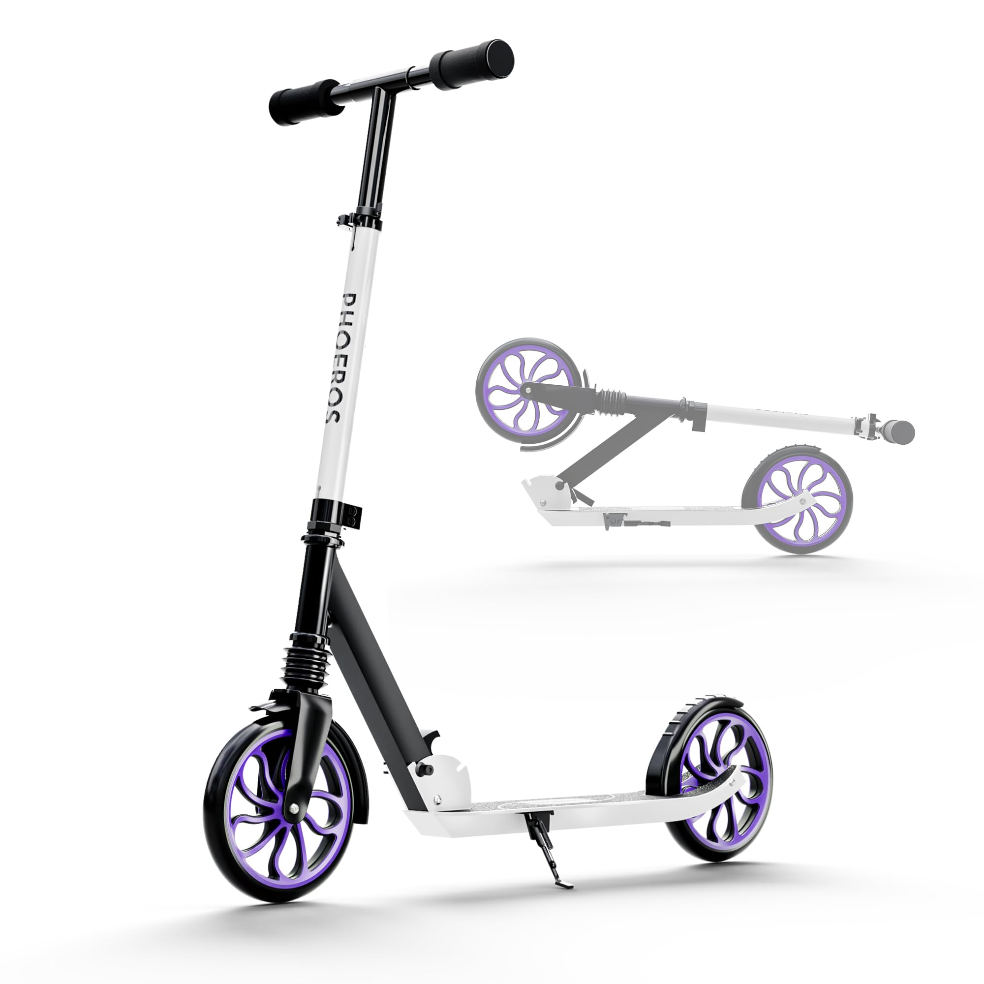 PHOEROS Patinete Plegable para Niños 6-12 Años, Ruedas 120mm, Aluminio