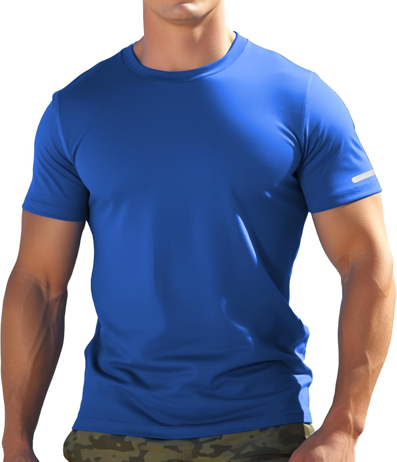 Mens Workout Shirts Fitted, Quick Dry Gym Tshirts Running Athletic Top Moisture Wicking Tee - Image 2
