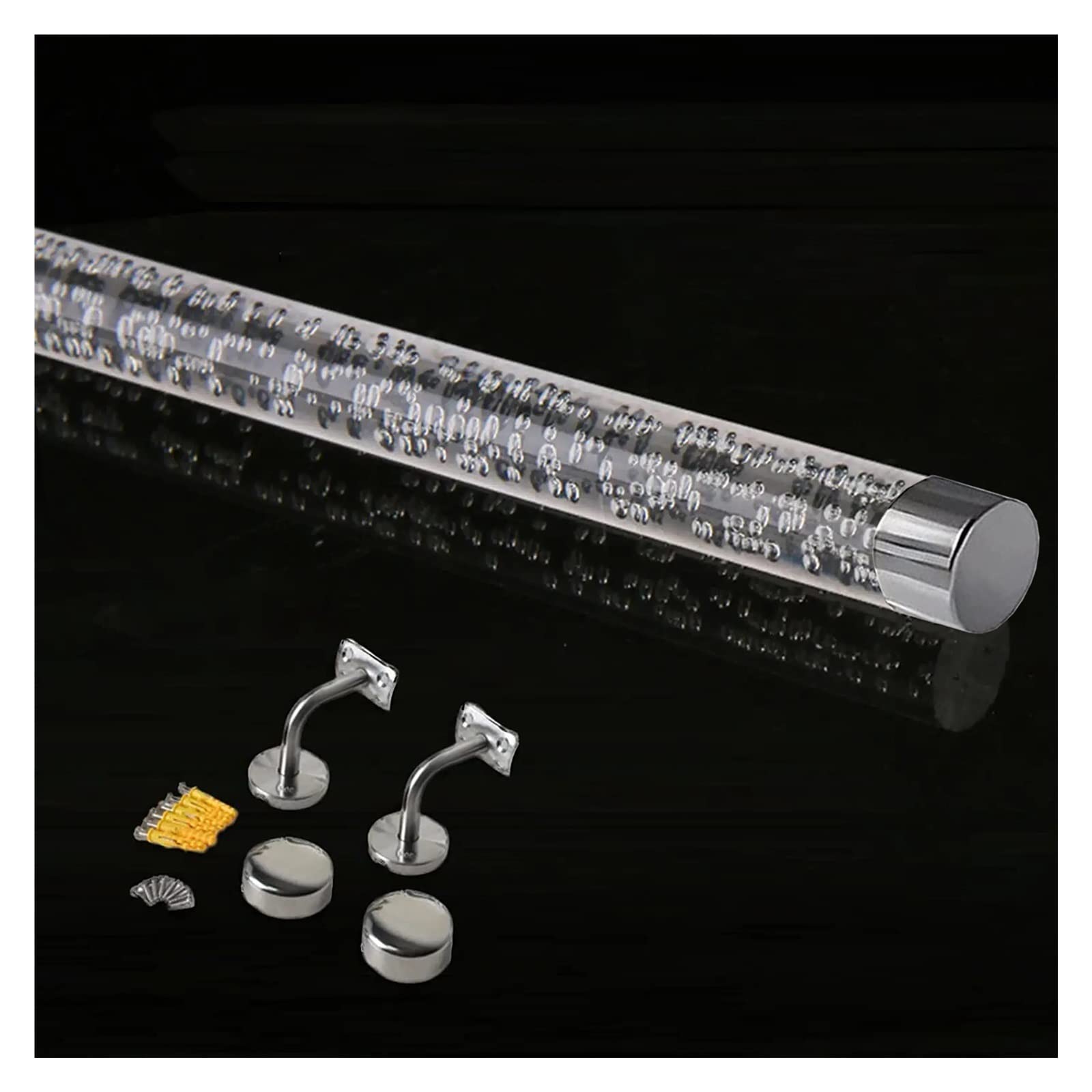 Zhaoqian Silver Bracket Customizable Clear Acrylic Stair Handrail - Non-Slip Wall-Mounted Rail For Indoor/Outdoor Use(,250Cm(8.2Ft))