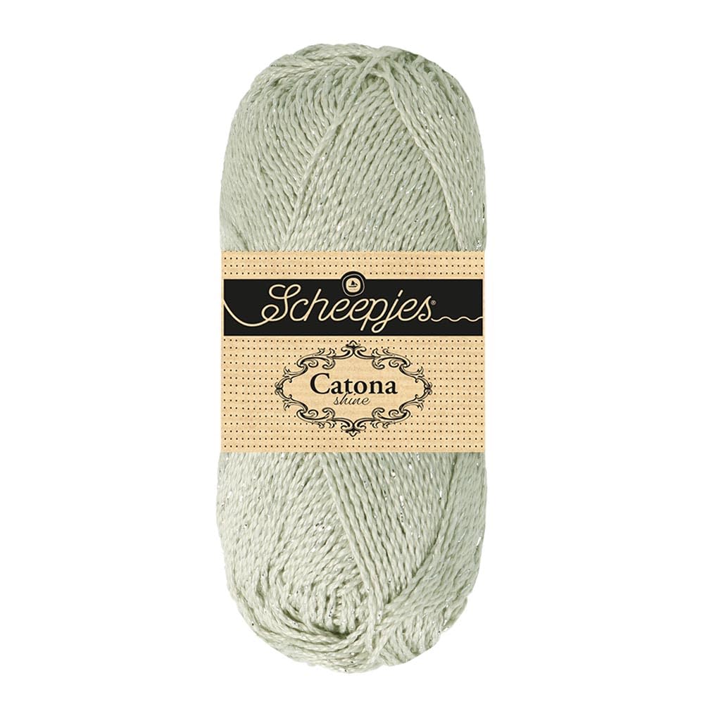 Scheepjes Catona Shine 1x50g - Light Silver Crochet and Knitting Yarn