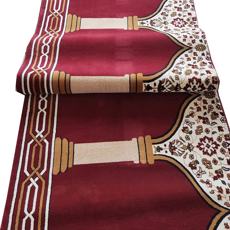 Image of Sifa Carpet Hand Washable Zanamaz Prayer Carpet for Masjid(Mosque) - 4x20 Feet Maroon Color