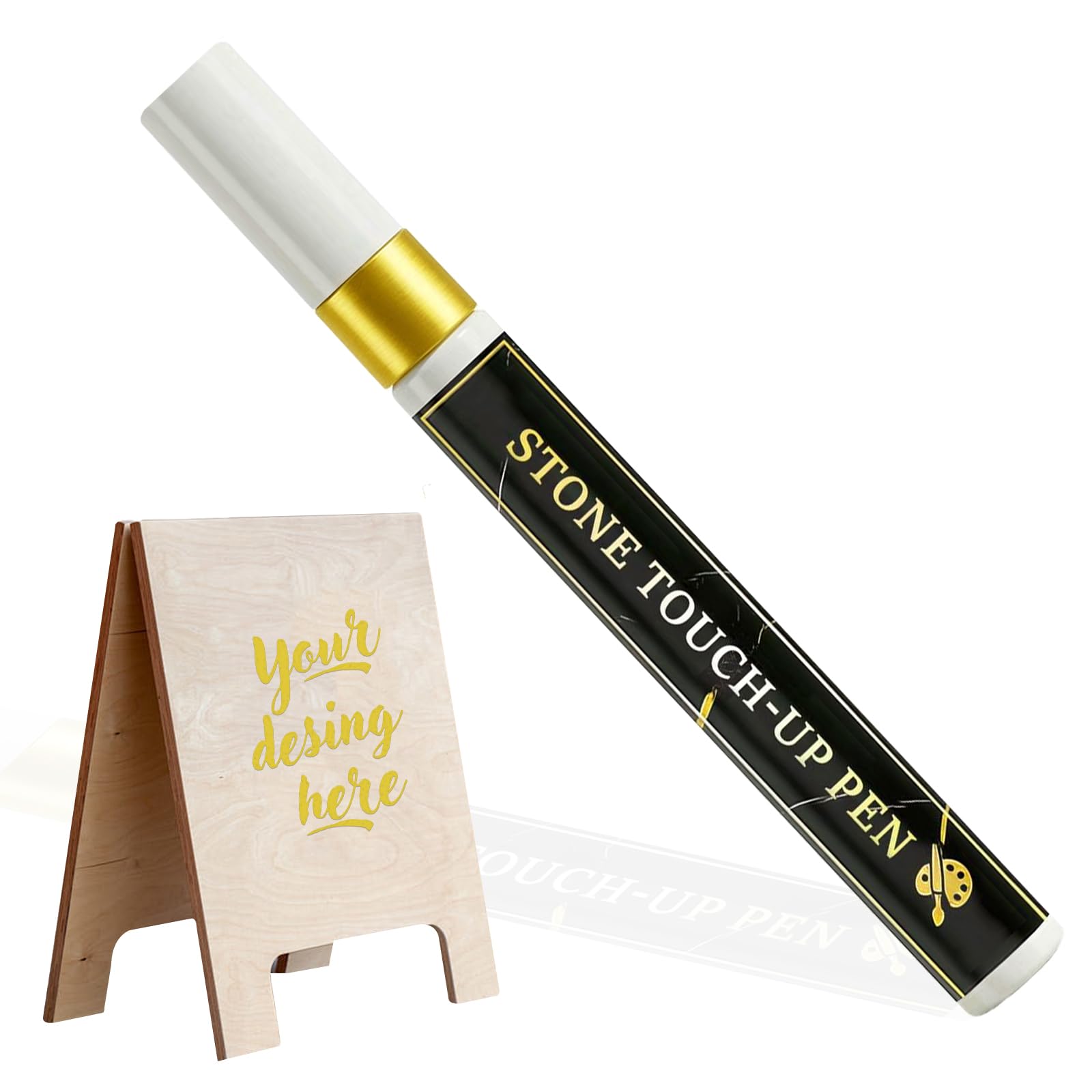 Xazuninsu Gold Paint for Headstone Lettering,Gold Gravestone Pen Waterproof Quick-Drying Weather Resistant for Multiple Surfaces