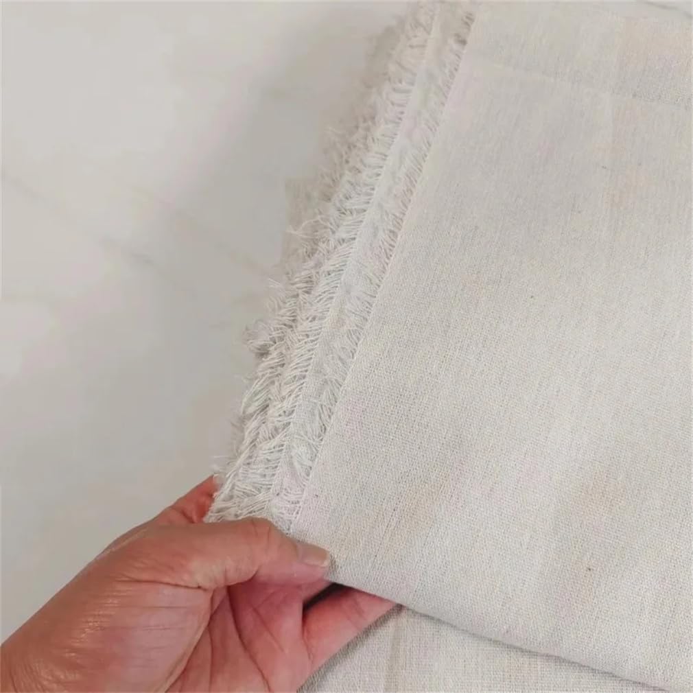 Tela de lino y algodón blanco de 1,5/2,5/3,5 m de ancho, 1,6 m de ancho, para costura, para decoración del hogar, accesorios de manualidades