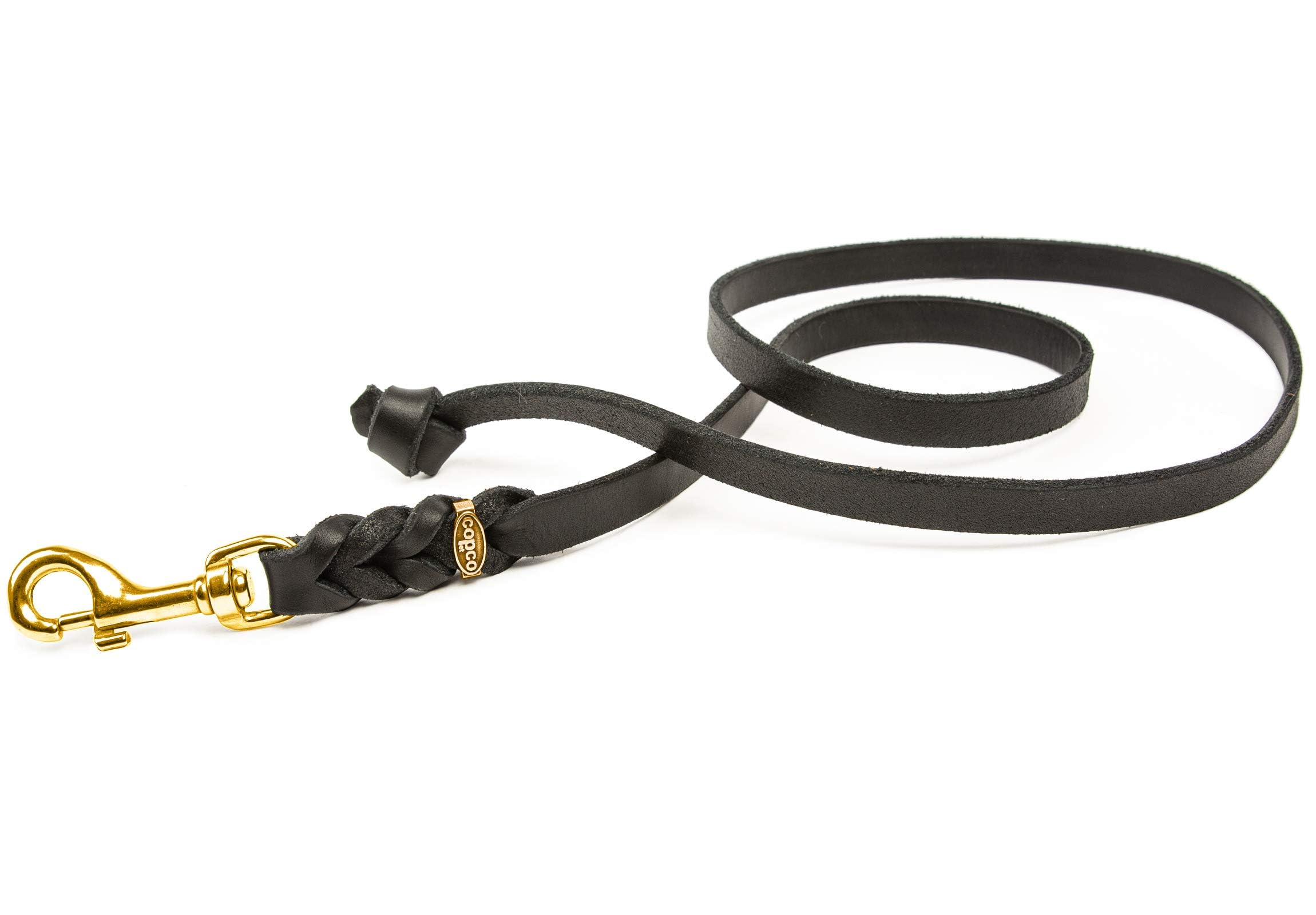 Hundeleine Leder 10m kleine Hunde – Schleppleine [ohne Handschlaufe] Lederleine Hund geflochten leicht – Führleine & Trainingsleine aus robustem Rindsleder, Messingkarabiner, Dog Leash 10mm, Schwarz
