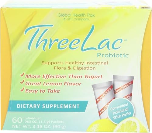 Global Health Trax Inc. - Threelac Original Natural Probiotic Candida Relief Formula 3Lac 60 porciones