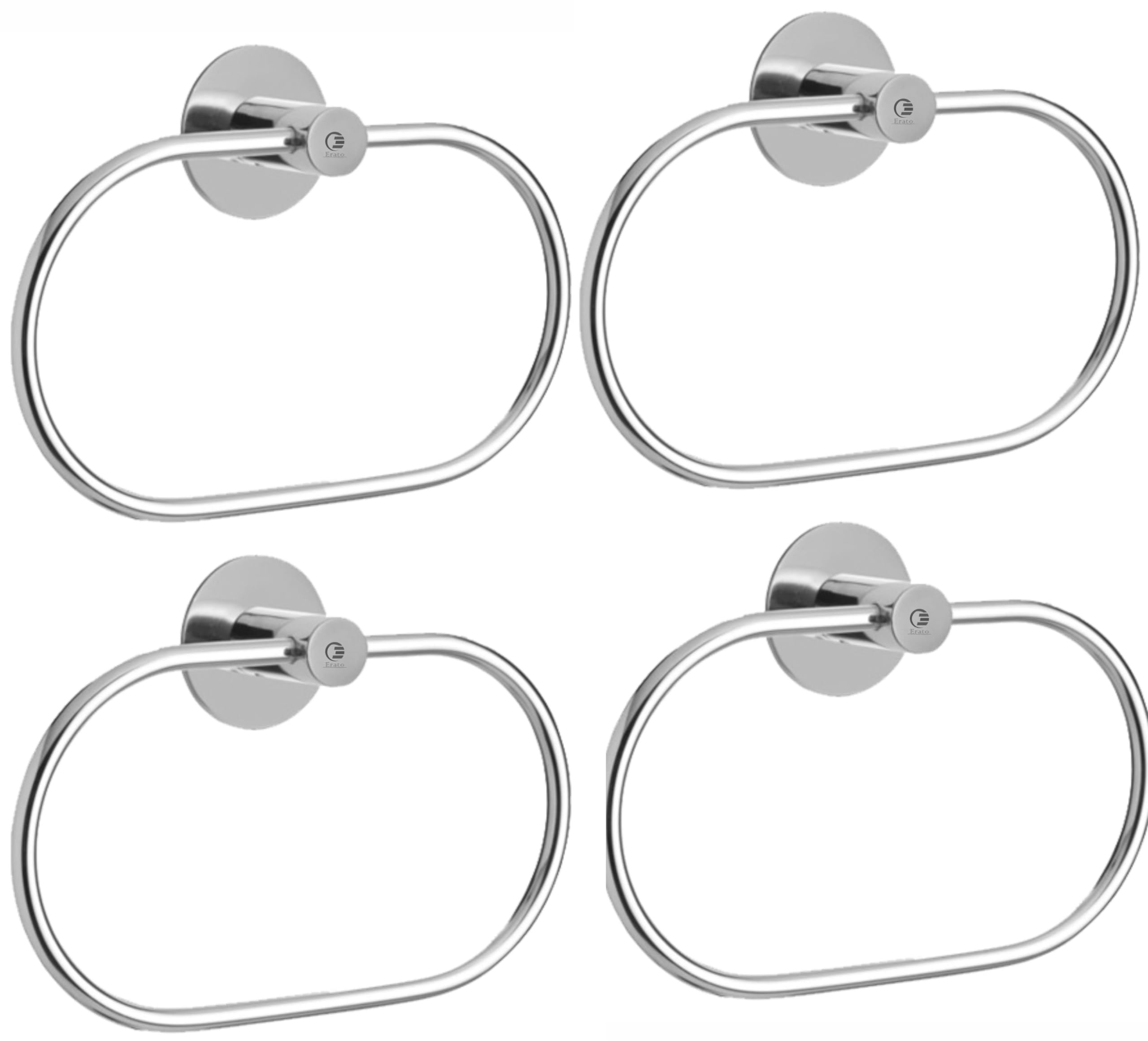 ERATO™ Premium Steel Stainless 304 Towel Holder Ring for Bathroom Home Kitchen Napkin Holder (Oval Shape, 4)