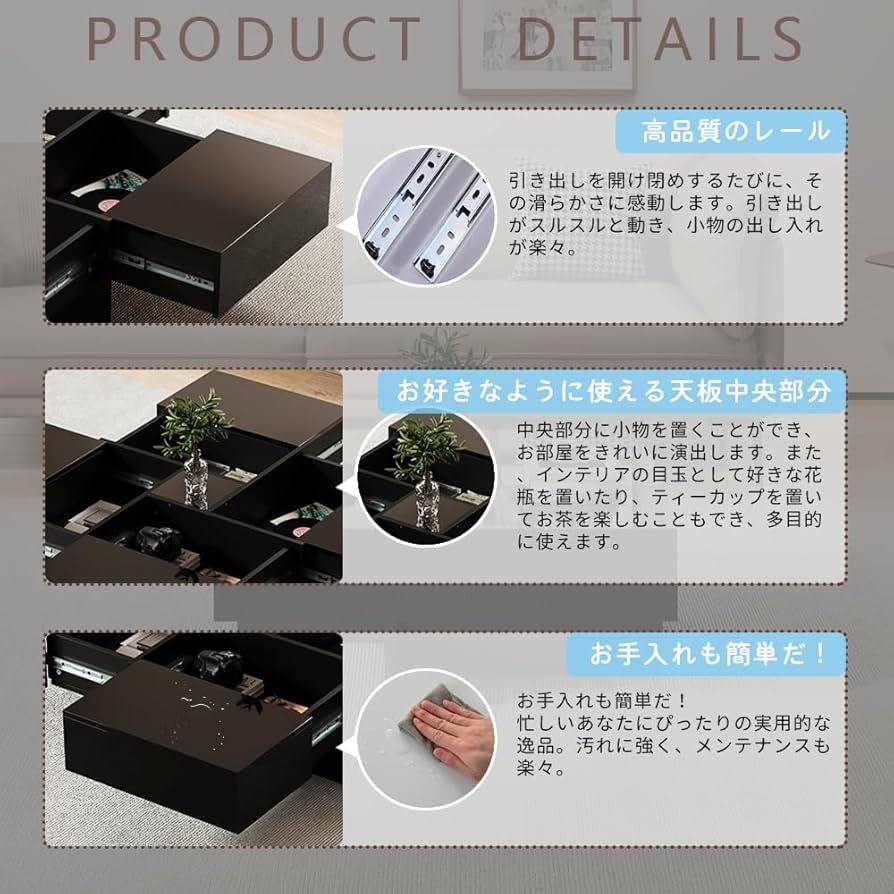 オーエスジェイ(OSJ)ローテーブル センターテーブル 正方形 コンパクト収納付 Amazon.co.jp: オーエスジェイ(OSJ) ローテーブル センター