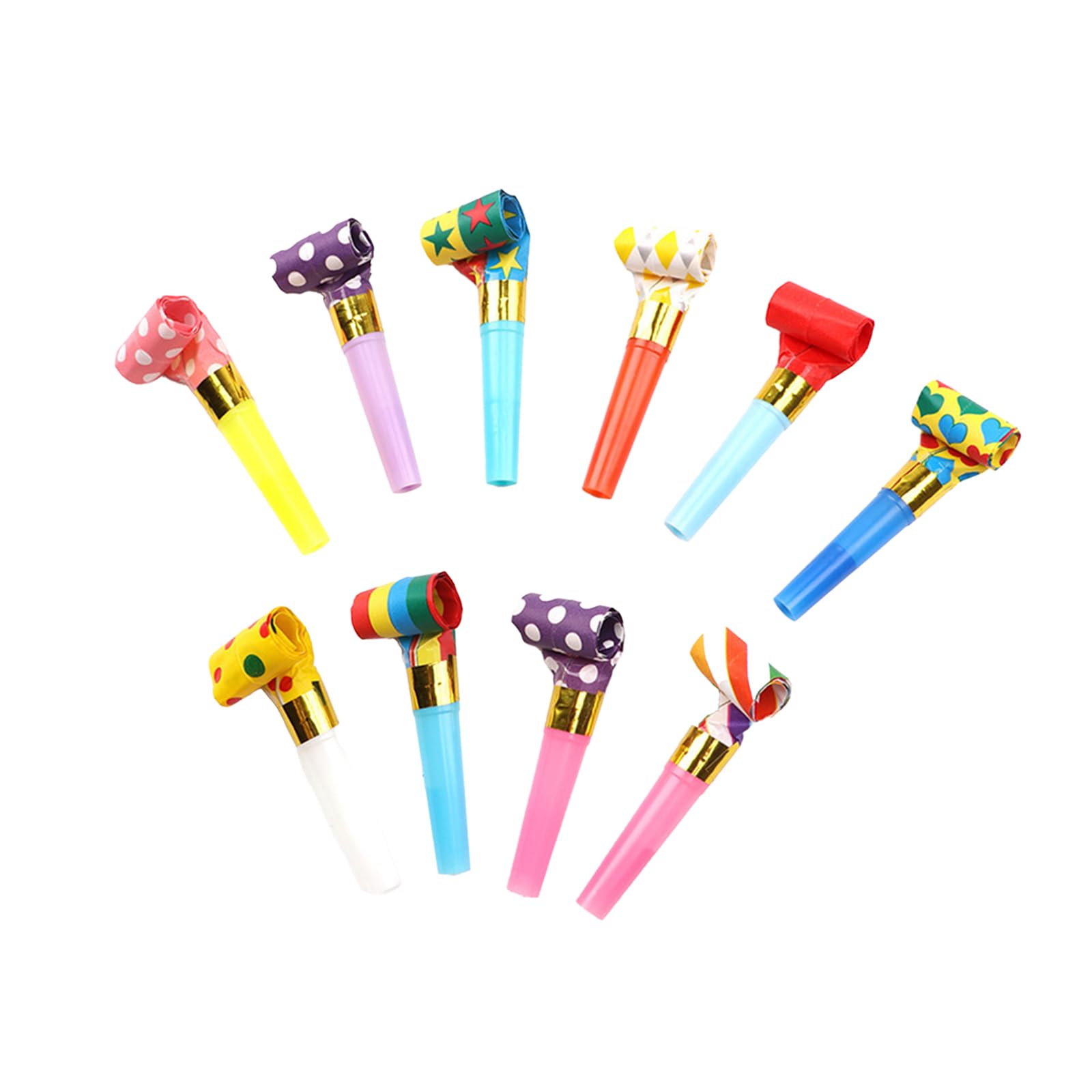 20 Pcs Colourful Party Blowers, Rainbow Blowouts Whistles Noise Makers for Birthday, Anniversary, Graduation, Wedding Celebrations, Party Bag Fillers Kids Adults
