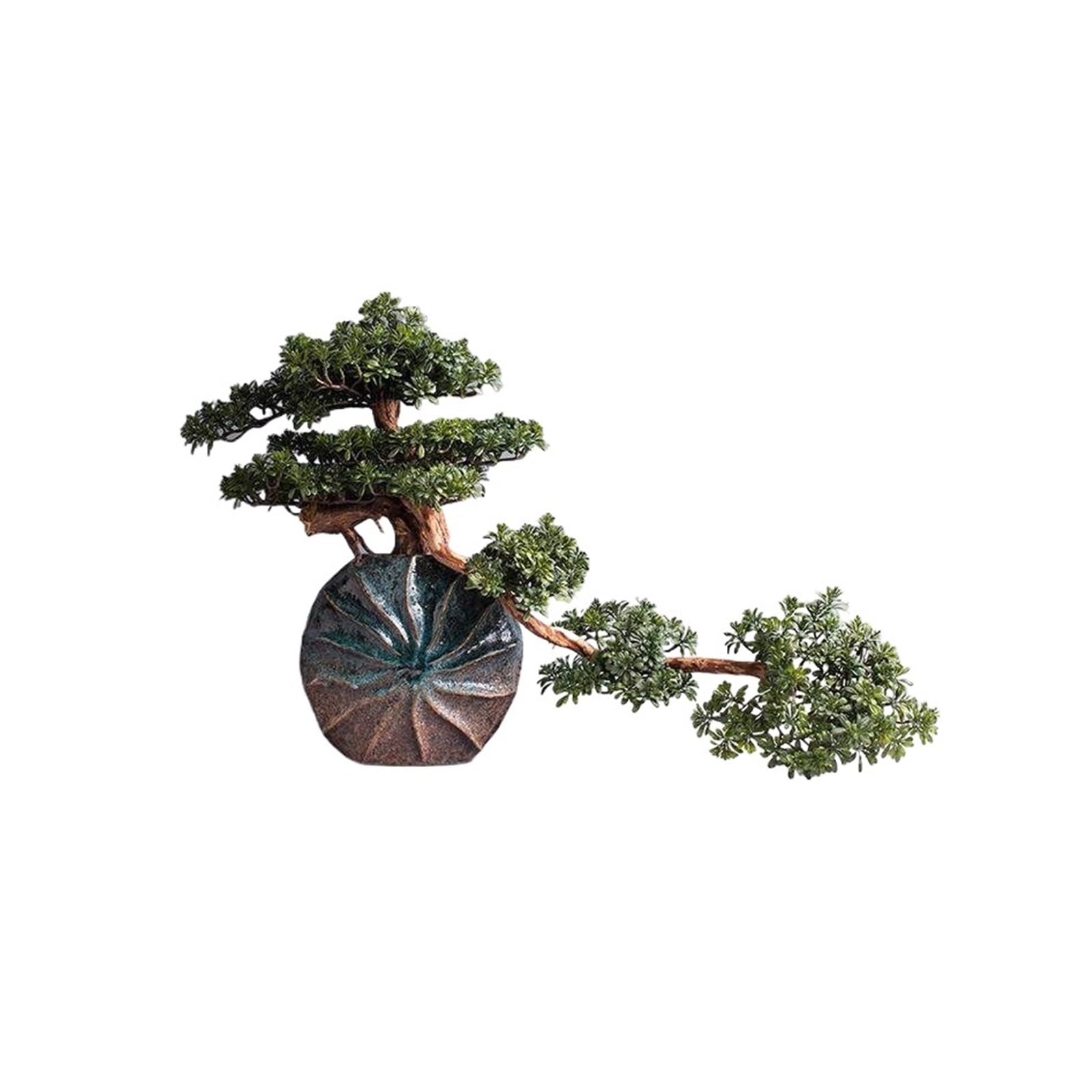 Fake Tree Retro-style Artificial Bonsai Tree Fake Plant in Pot Plants,Trees Indoor Garden Décor Indoor Decor(Green)