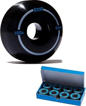 [CCS] Skateboard Wheels - Multiple Colors Black, 54mm ABEC 7 Bearings