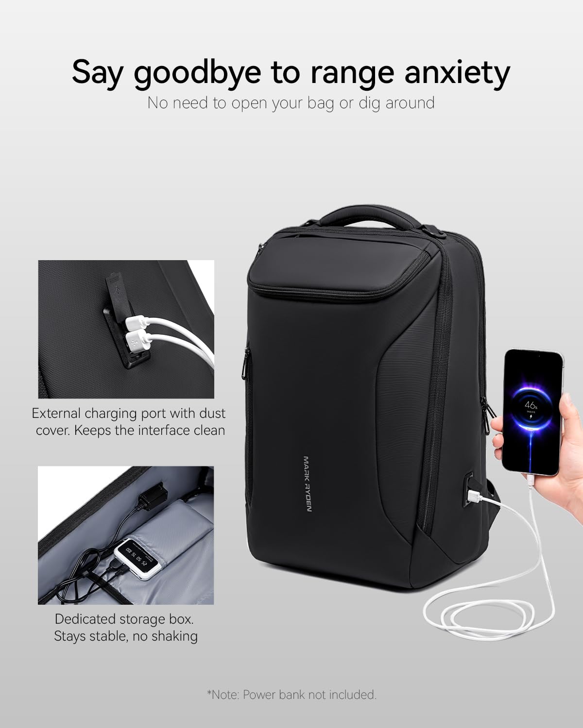 Muzee MARK RYDEN Business Backpack for Men 17.3 Inch with USB Charging Port — Amazon image 28